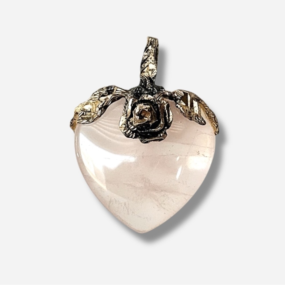 925 Sterling Silver Pendant Rose Quartz